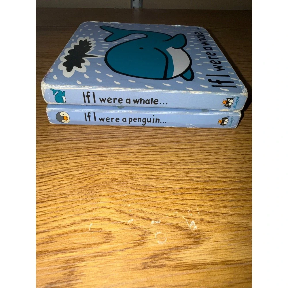 Jellycat If I Were a Whale / Penguin Sensory Touch Board Book Set Anne Wilkinson